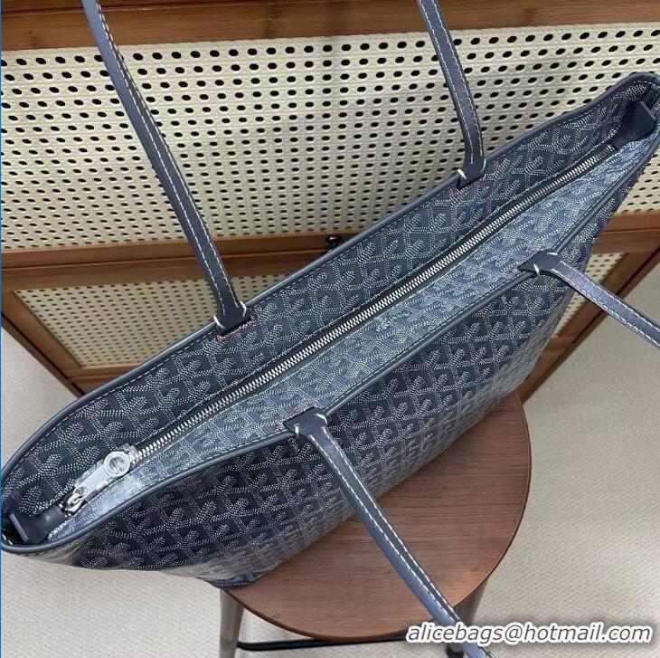 Perfect Goyard Artois Original Zipper Bag GM 00319 Dark Grey