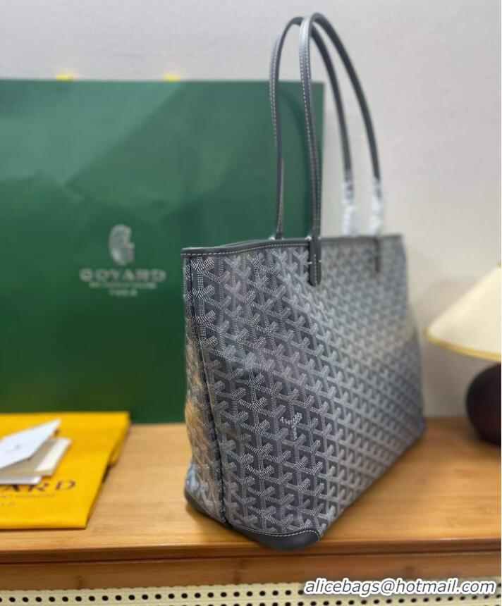 Perfect Goyard Artois Original Zipper Bag GM 00319 Dark Grey