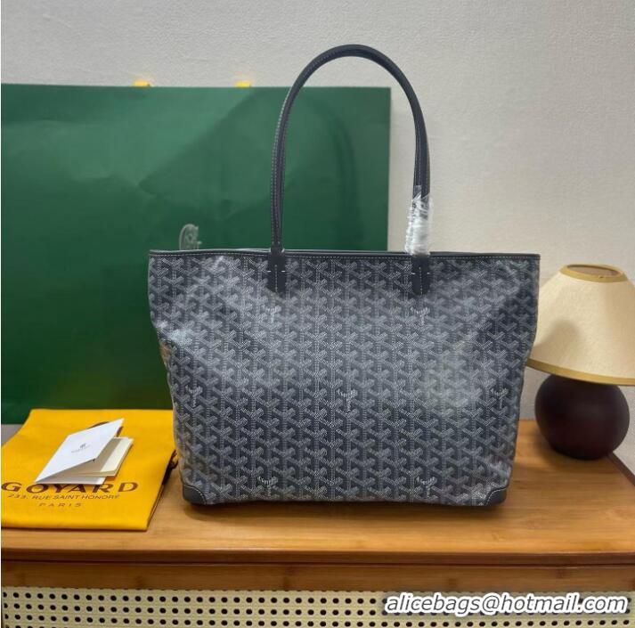 Perfect Goyard Artois Original Zipper Bag GM 00319 Dark Grey
