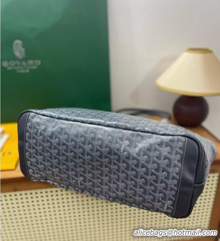 Perfect Goyard Artois Original Zipper Bag GM 00319 Dark Grey
