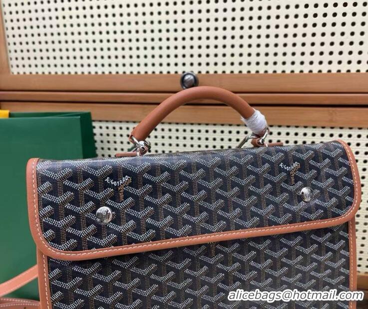 Luxury New Goyard Original Saint Lager Bag 8984 Black And Tan