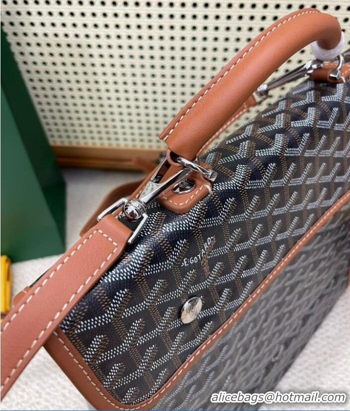 Luxury New Goyard Original Saint Lager Bag 8984 Black And Tan