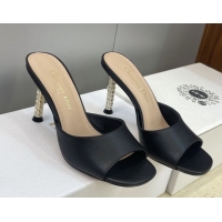 Best Price Dior Icon Heeled Slides Sandal 8cm in Calfskin Leather Black 2026 DR030204
