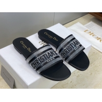 Durable Dior Dway Flat Slides Sandal in Transparent and TPU Black 2026 0302091