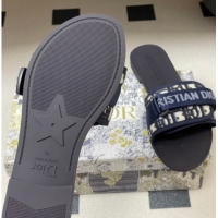 Charming Dior Dio(r)evolution Flat Slides Sandal in Technical Fabric with Strap Oblique/Blue 2026 0302094