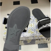 Perfect Dior Dio(r)evolution Flat Slides Sandal in Technical Fabric with Strap Black/White 2 2026 0302095