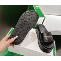Popular Style Dior D-Lane Platform Slides Sandal in Padded Lambskin Leather Black 2026 0302100