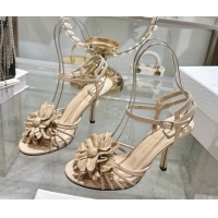 Top Design Dior Leather Flower Heel Sandals 7.5cm Beige 2026 DR030205