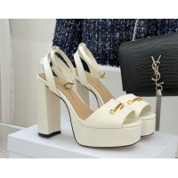 Stylish Dior D-Lane Platform Sandals 8cm in Satin White 2026 DR030206