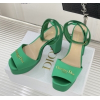 Best Product Dior D-Lane Platform Sandals 8cm in Satin Green 2026 DR030206