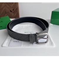 Luxury Cheap Bottega Veneta Intreccio Loop Belt 3.5cm BV111719 Grey 2025