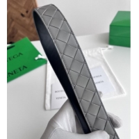 Grade Quality Bottega Veneta Intreccio Loop Belt 3.5cm BV111720 Grey/Black 2025