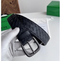 Well Crafted Bottega Veneta Intreccio Loop Belt 3.5cm BV111725 Black 2025