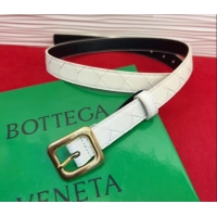 Buy Discount Bottega Veneta Intrecciato Leather Belt 2cm with Pin Buckle BV26010401 White 2025