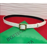 Buy Discount Bottega Veneta Intrecciato Leather Belt 2cm with Pin Buckle BV26010401 White 2025