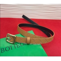 Grade Quality Bottega Veneta Intrecciato Leather Belt 2cm with Pin Buckle BV26010401 Beige 2025