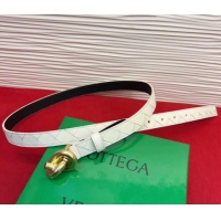 Best Grade Bottega Veneta Intrecciato Leather Belt 2cm with Knot Buckle BV26010402 White/Gold 2025