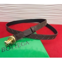 Top Design Bottega Veneta Intrecciato Leather Belt 2cm with Knot Buckle BV26010402 Coffee/Gold 2025