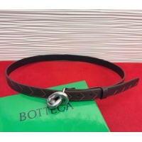 Luxurious Bottega Veneta Intrecciato Leather Belt 2cm with Knot Buckle BV26010402 Burgundy/Silver 2025
