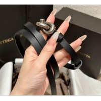 Luxury Cheap Bottega Veneta Calfskin Leather Belt with Knot Buckle BV26010403 Black/Silver 2025