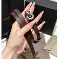 New Cheap Bottega Veneta Calfskin Leather Belt with Knot Buckle BV26010403 Brown/Silver 2025