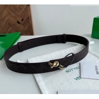 Good Taste Bottega Veneta Andiamo Intrecciato Leather Belt 3cm with Knot Buckle 84066 Brown 2025