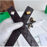 Good Taste Bottega Veneta Andiamo Intrecciato Leather Belt 3cm with Knot Buckle 84066 Brown 2025