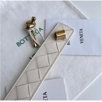 Well Crafted Bottega Veneta Andiamo Intrecciato Leather Belt 3cm with Knot Buckle 84066 White 2025