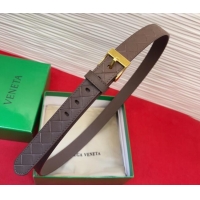 Buy Fashionable Bottega Veneta Intrecciato Leather Belt 2cm with Pin Buckle BV26010404 Brown/Gold 2025
