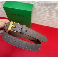 Buy Fashionable Bottega Veneta Intrecciato Leather Belt 2cm with Pin Buckle BV26010404 Brown/Gold 2025