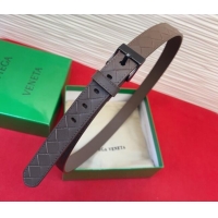 New Fashion Bottega Veneta Intrecciato Leather Belt 2cm with Pin Buckle BV26010404 Grey/Black 2025