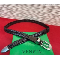 Luxury Cheap Bottega Veneta Woven Leather Belt 2.5cm with Pin Buckle BV031602 Chocolate 2026