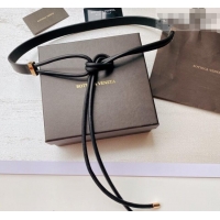 Pretty Style Bottega Veneta Lambskin Leather Knot Belt 2cm BV031603 Black 2026