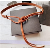 Best Price Bottega Veneta Lambskin Leather Knot Belt 2cm BV031603 Light Brown 2026