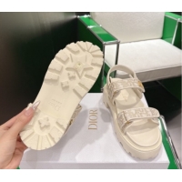 Most Popular Dior Dioract Platform Sandals in Oblique Embroidered Cotton Grey 2026 60302122