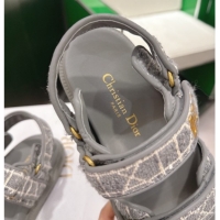 Low Price Dior Dioract Flat Sandals in Grey Tweed 2026 0302125