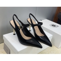 Perfect Dior Icon Slingbacks Pump 8cm in Crinkled Patent Calfskin Leather Black 2026 0302127