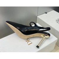 Perfect Dior Icon Slingbacks Pump 8cm in Crinkled Patent Calfskin Leather Black 2026 0302127