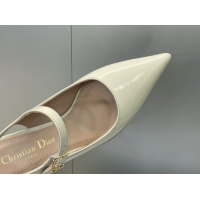 Good Quality Dior Icon Slingbacks Pump 8cm in Crinkled Patent Calfskin Leather White 2026 60302128