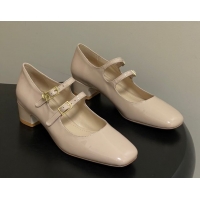 Fashion Dior Chérie Pumps 4cm in Patent Calfskin Leather Nude Pink 2026 0303008