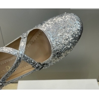 Pretty Style Dior Very Dior Ballet Flats in Glitter Silver 2026 0303009