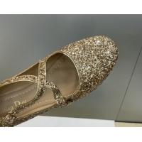 Duplicate Dior Very Dior Ballet Flats in Glitter Gold 2026 0303010
