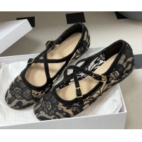 Crafted Dior Very Dior Ballet Flats in Lace Mesh Black 2026 0303012