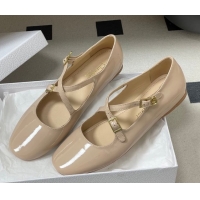 Stylish Dior Very Dior Ballet Flats in Patent Leather Nude Pink 2026 0303014