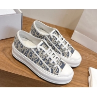 Unique Style Dior Walk'n'Dior Platform Sneakers 4.5cm in Blue Oblique Chambray Embroidery 2026 0303016