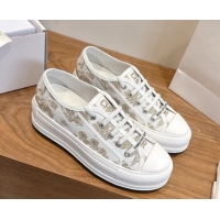 Purchase Dior Walk'n'Dior Platform Sneakers 4.5cm in Embroidered Cotton White/Gold 2026 0303018