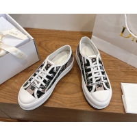 Good Quality Dior Walk'n'Dior Platform Sneakers 4.5cm in Embroidered Cotton Black/Multicolor 2026 0303021