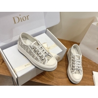Top Grade Dior Walk'n'Dior Platform Sneakers 4.5cm in Oblique Embroidered Cotton Grey 2026 0303024