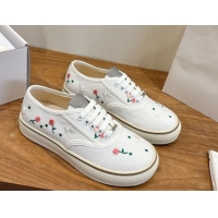Sumptuous Dior Saltwind Sneakers 3cm in White Cotton Embroidered with Multicolor Doves & Roses Motif 2026 0303032