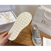 Good Quality Dior Saltwind Sneakers 3cm in Dior Oblique Embroidered Cotton and White Lace Grey 2026 0303039
